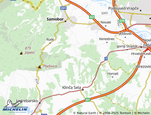 MICHELIN Dolec Podokićki map - ViaMichelin