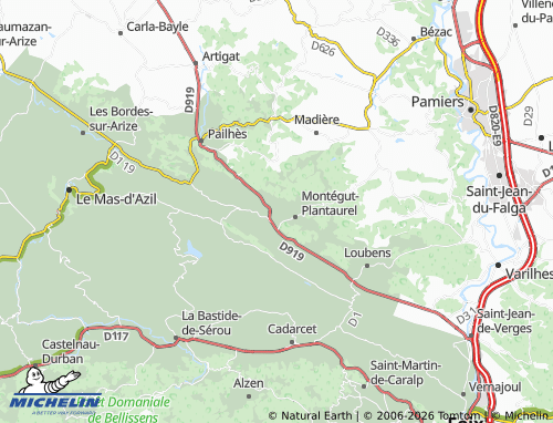MICHELIN Sabarthès map - ViaMichelin