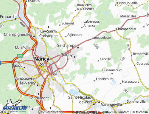 MICHELIN Pulnoy map - ViaMichelin