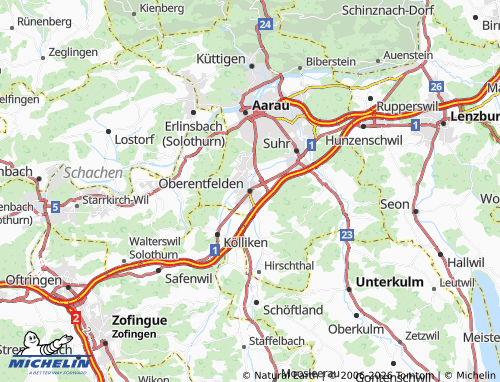MICHELIN-Landkarte Oberentfelden - ViaMichelin