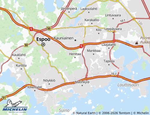 MICHELIN Henttaa map - ViaMichelin