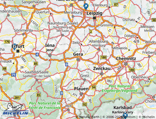 MICHELIN Gera map - ViaMichelin
