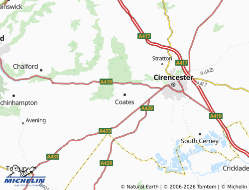Carte MICHELIN Coates - ViaMichelin