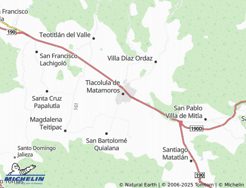 MICHELIN Tlacolula de Matamoros map - ViaMichelin