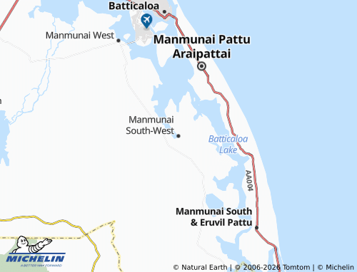 Mappa MICHELIN Manmunai South-West - ViaMichelin