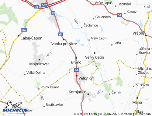 Mapa MICHELIN Branč - ViaMichelin