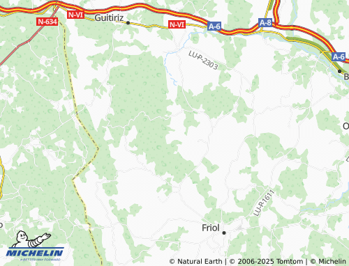 MICHELIN Anxeriz (Santa María) map - ViaMichelin