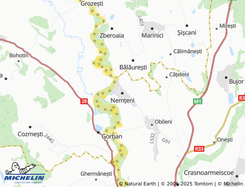 MICHELIN-Landkarte Nemțeni - ViaMichelin