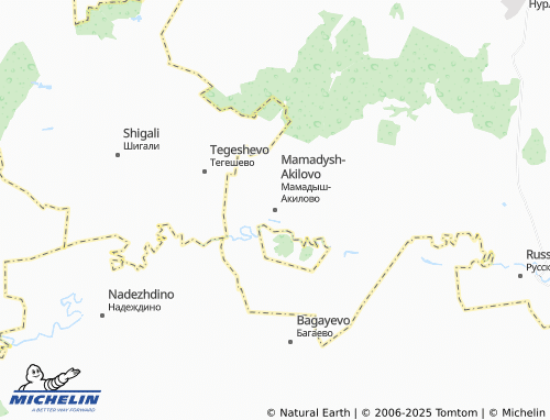 MICHELIN Mamadysh-Akilovo map - ViaMichelin