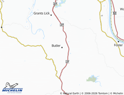 Mapa MICHELIN Butler - ViaMichelin