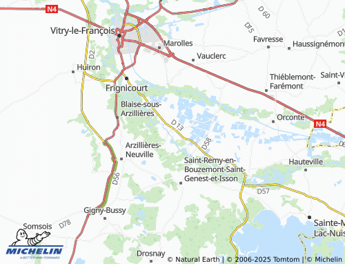 Carte MICHELIN Cloyes-sur-Marne - ViaMichelin