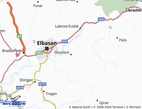 Mappa MICHELIN Shushicë - ViaMichelin