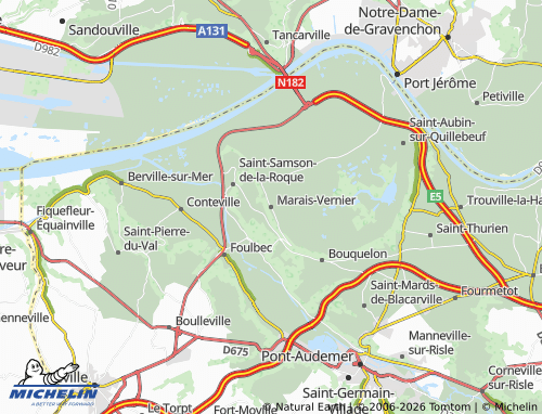 MICHELIN Marais-Vernier map - ViaMichelin