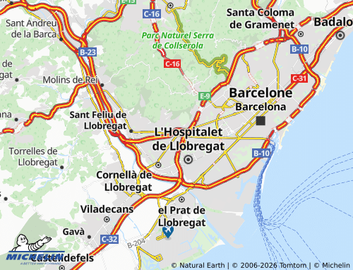 Carte MICHELIN Esplugues de Llobregat - ViaMichelin