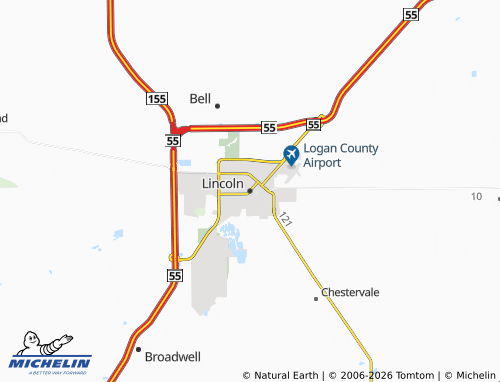 Mapa MICHELIN Lincoln - ViaMichelin