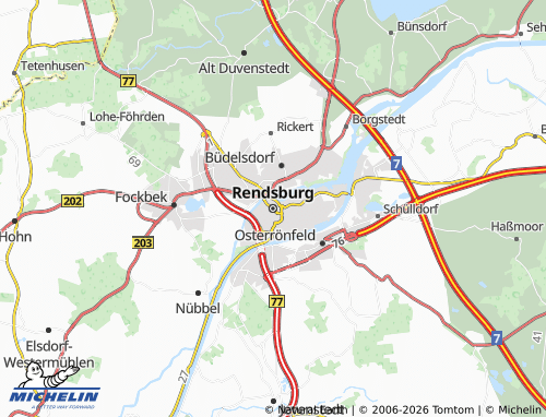Mappa MICHELIN Rendsburg - ViaMichelin