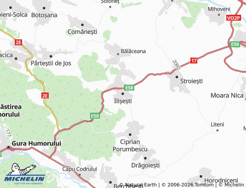 Kaart MICHELIN Ilișești - ViaMichelin