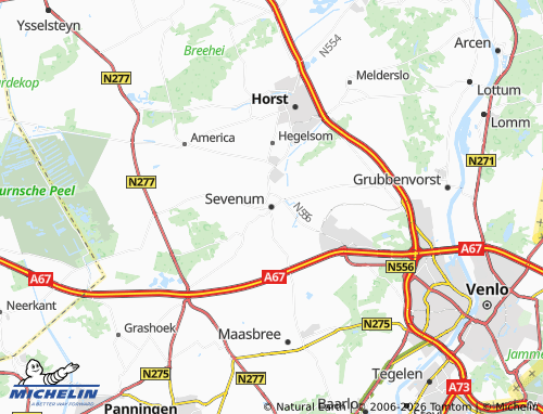 MICHELIN Sevenum map - ViaMichelin