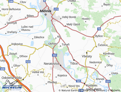 Kaart MICHELIN Tuhaň - ViaMichelin