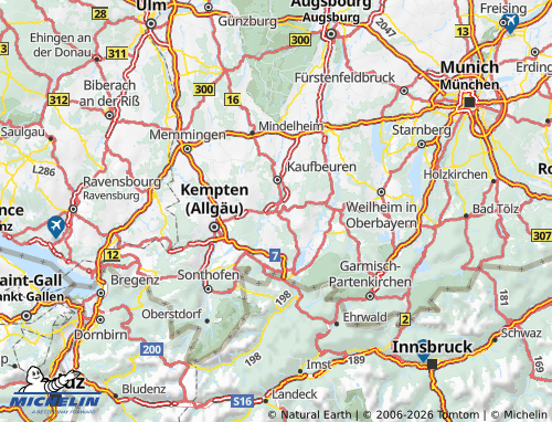 MICHELIN Ostallgäu map - ViaMichelin