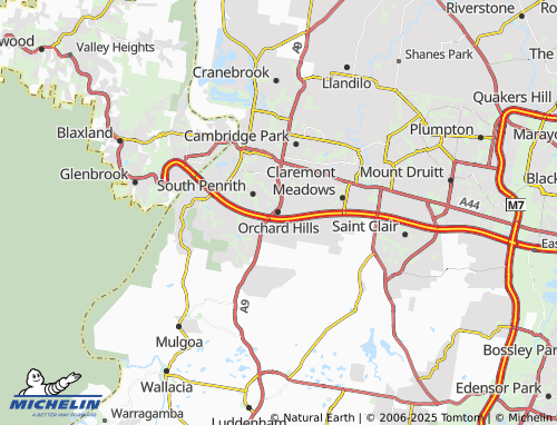MICHELIN Orchard Hills map - ViaMichelin