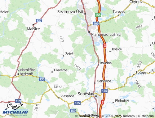 Carte MICHELIN Třebiště - ViaMichelin