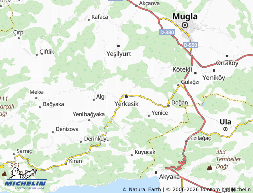 MICHELIN Yerkesik map - ViaMichelin