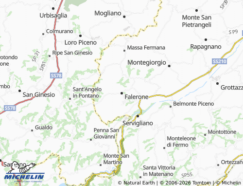Carte MICHELIN Falerone - ViaMichelin