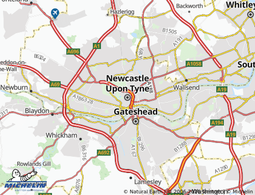 MICHELIN Newcastle upon Tyne map - ViaMichelin