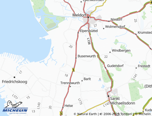 MICHELIN Busenwurth map - ViaMichelin
