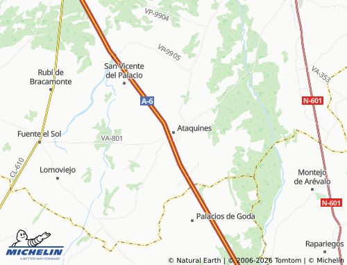 MICHELIN Ataquines map - ViaMichelin