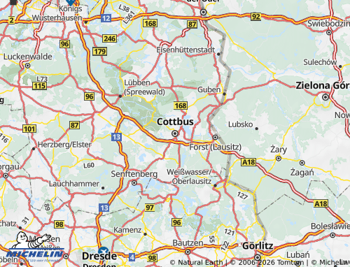 Kaart MICHELIN Cottbus - ViaMichelin