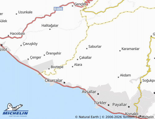Mappa MICHELIN Çakallar - ViaMichelin