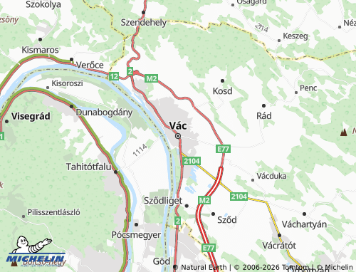 MICHELIN-Landkarte Vác - ViaMichelin