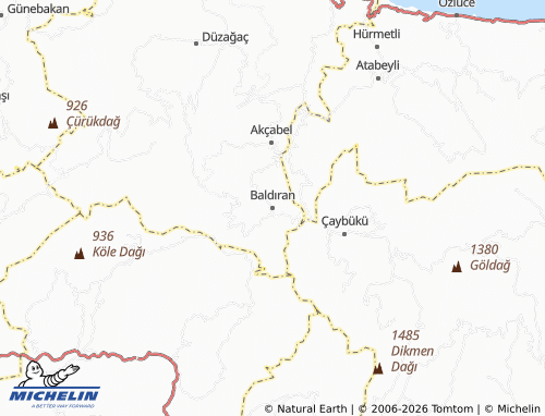 MICHELIN Baldıran map - ViaMichelin