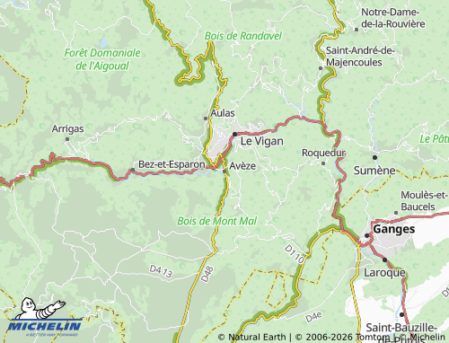MICHELIN Avèze map - ViaMichelin