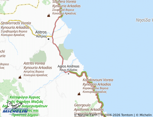 MICHELIN Paralia Agiou Andreou map - ViaMichelin