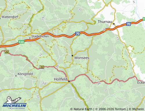 MICHELIN Wonsees map - ViaMichelin