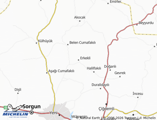 MICHELIN Erkekli map - ViaMichelin