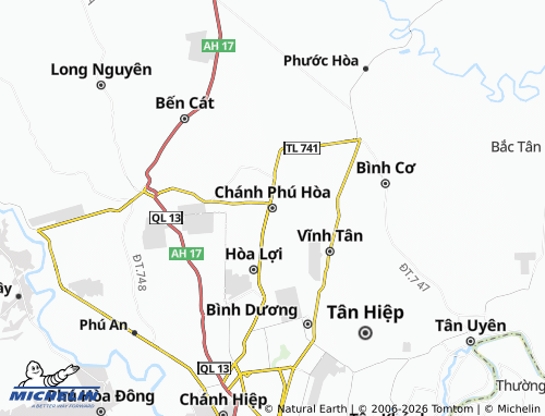 Mapa MICHELIN Chánh Phú Hòa - ViaMichelin