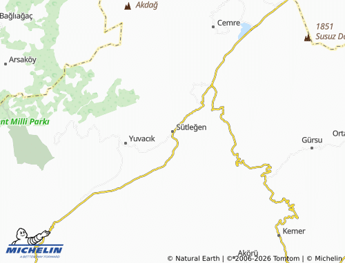 Mapa MICHELIN Sütleğen - ViaMichelin