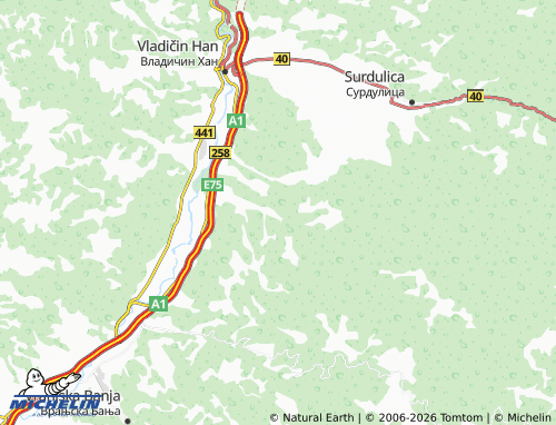 Mapa MICHELIN Jelašnica - ViaMichelin