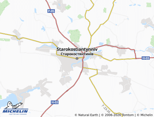 Carte MICHELIN Starokostiantyniv - ViaMichelin