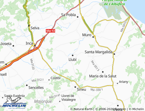 Mapa MICHELIN Llubí - ViaMichelin