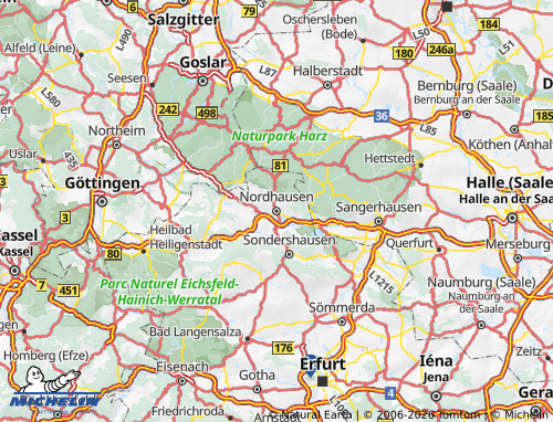 Mapa MICHELIN Nordhausen - ViaMichelin