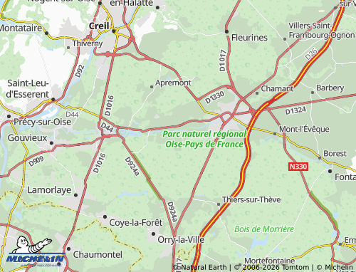 MICHELIN Avilly-Saint-Léonard map - ViaMichelin