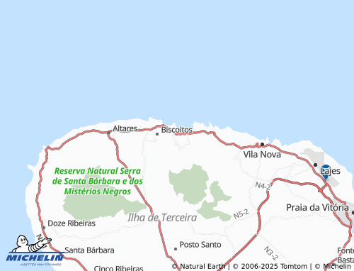 Mapa MICHELIN Quatro Ribeiras - ViaMichelin