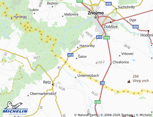 Mappa MICHELIN Šatov - ViaMichelin