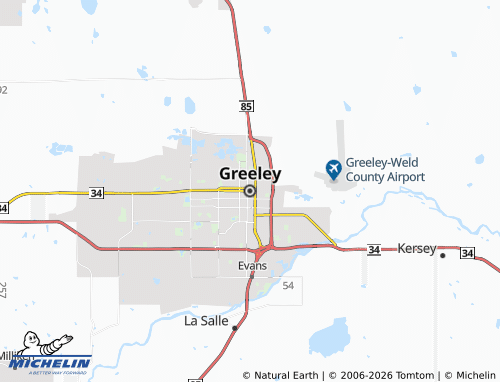 Kaart MICHELIN Greeley - ViaMichelin