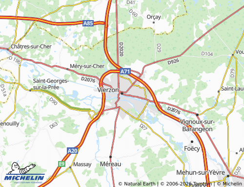 Mapa MICHELIN Vierzon - ViaMichelin